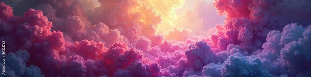 Fototapeta premium Surreal Dreamscape Vibrant Colors Swirl in a Hazy, Ethereal Vision, Questioning Reality