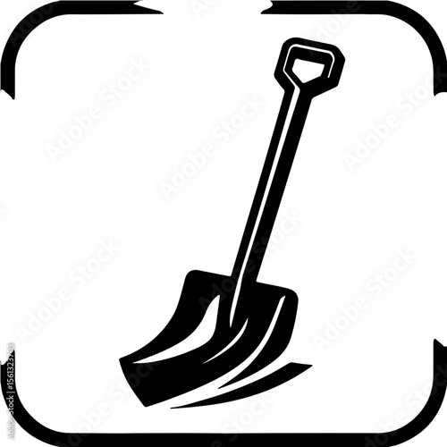 Shovel Icon Vector Illustration. A simple and clean vector illustration of a shovel, perfect for use as an icon, symbol, or design element in various projects related to gardening, construction, agric