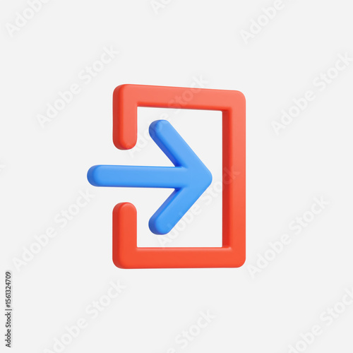 3d Realistic Login icon vector Illustration