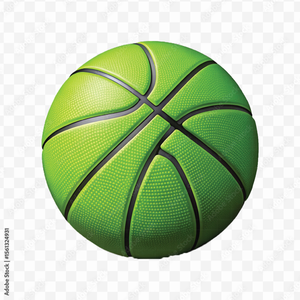 Fototapeta premium abstract 3d basketball in different colour style isolated on transparent background