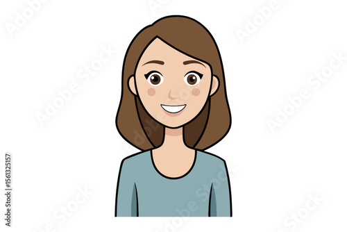 Friendly Young Woman: A delightful portrait of a young woman, exuding warmth and approachability with her genuine smile, embodies simplicity and positivity. 