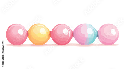 Colorful Bubble Gum Tube Flat Vector Illustration Center