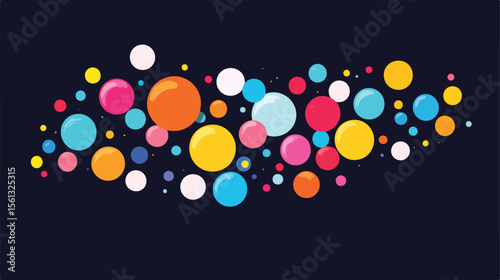 Colorful Bubbles Talk Flat Vector Illustration