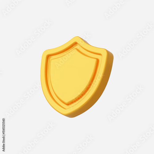 3d Realistic Shield Icon Vector Illustration