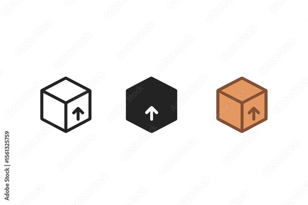 Obraz premium Minimalistic package box vector illustration for modern icon design