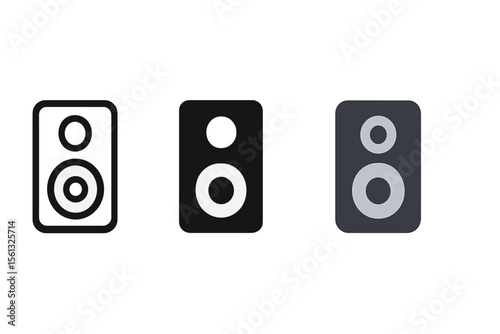 Modern speaker icon styles vector illustration for design projects