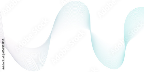 Dynamic minimal smoke sound blue line. Abstract glowing white slow speed stripe sound blend line smooth flow soundwave curve energy gradient vector futuristic digital outline line science design.	