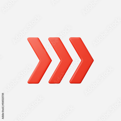 3d Realistic Three Arrows icon vector Illustration