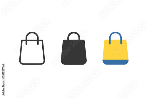Simple shopping bag vector illustration – modern icon design for digital applications