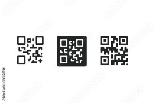 Qr code icon set vector illustration in simple style for digital design and apps