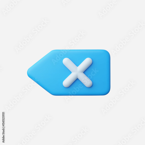 3d Realistic Backspace icon vector Illustration