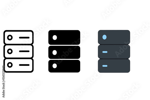 Minimalist server icon vector illustration for tech design projects