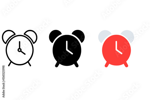 Simple alarm clock icons vector illustration in modern style for time management designs