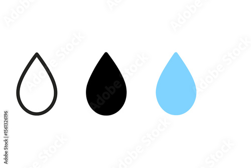 Minimalist water drop icons vector illustration design for print and digital media