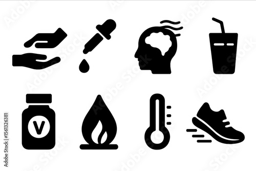 Wellness icons collection vector illustration for holistic health and fitness design