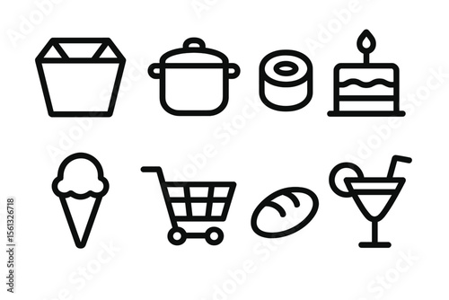 Simple food icon set vector illustration for design projects