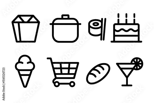 Simple food icon set vector illustration for design and decoration