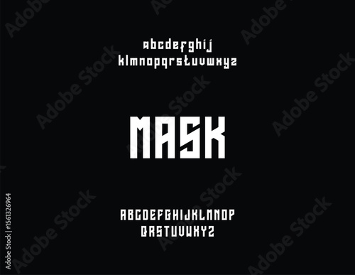 A bold, stylized font design displaying the word "MASK" with lowercase and uppercase alphabets.