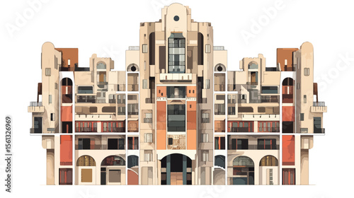 Modern Urban Infrastructure Vector Illustration with Flat Buildings