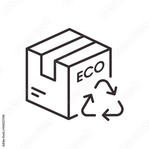 Eco package icons. Symbol of sustainable packaging and recycling. Vector illustration.
