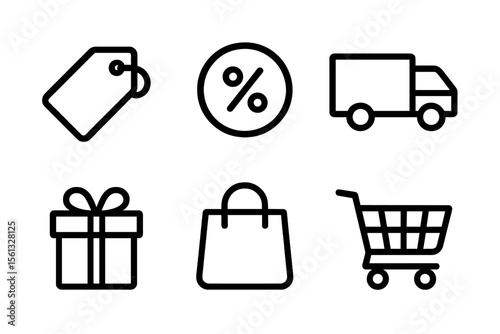 E-commerce icon grid vector illustration for online shopping and retail design
