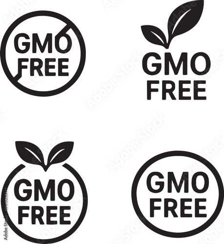 GMO Free Logo icon Set