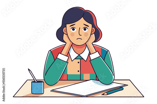 Weary Contemplation: A person is deep in thought, hand resting on the chin, a visual portrayal of reflection and the human mind