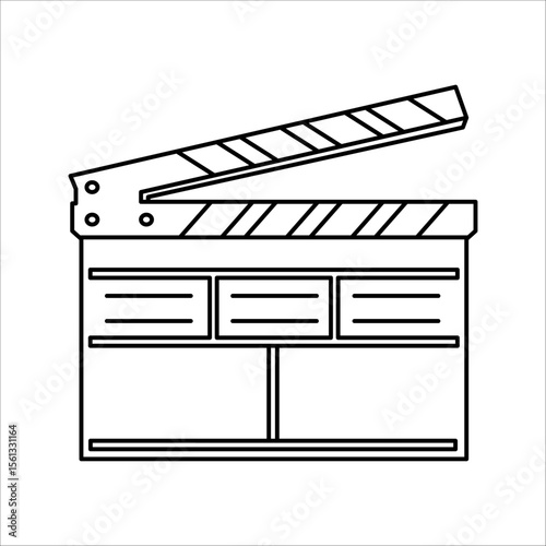 Clapper Icon Flat Vector Illustration