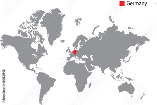 Global Map Pointing to Germany