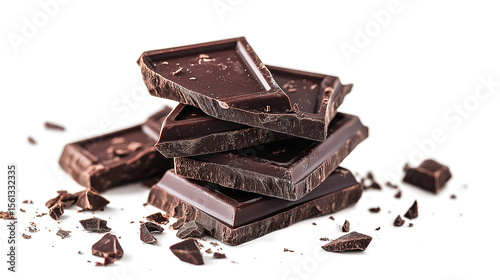 A pile of chocolate bars with some of them broken