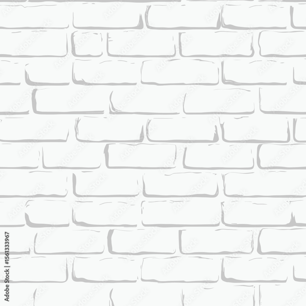 Fototapeta premium Seamless white painted brick wall texture pattern with subtle shadows and rough surface for backgrounds and wallpapers in flat minimalist style