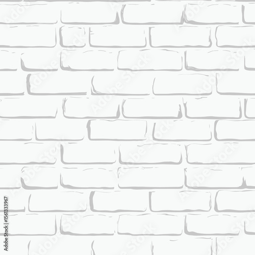 Seamless white painted brick wall texture pattern with subtle shadows and rough surface for backgrounds and wallpapers in flat minimalist style