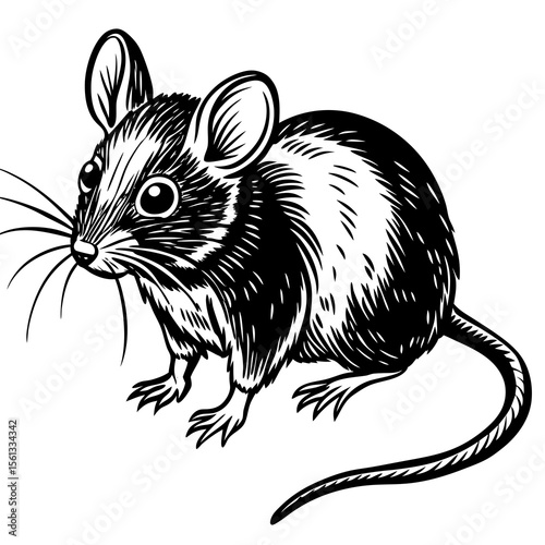 rat on a white background