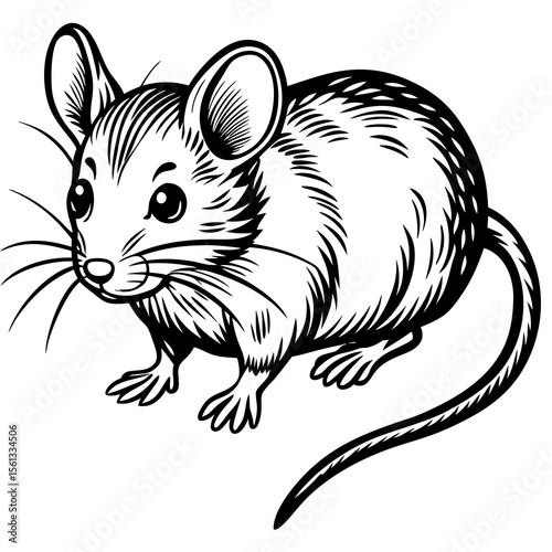 rat on a white background