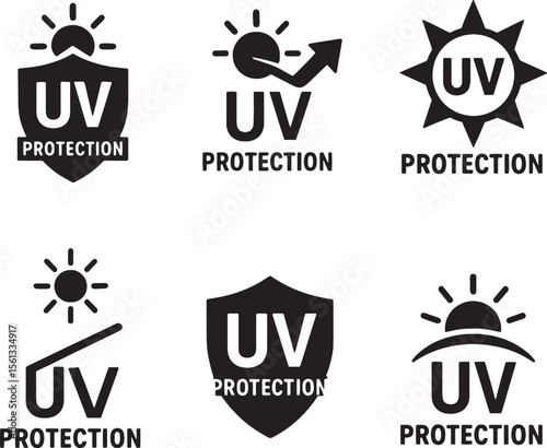 UV Protection Icon logo set