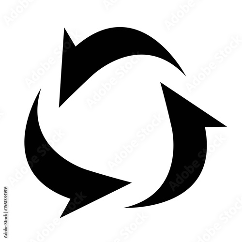 Arrows. Arrow with loop image. Cycle. Going around. Cycle. Reincarnation. Sustainability. Black. Arrow.