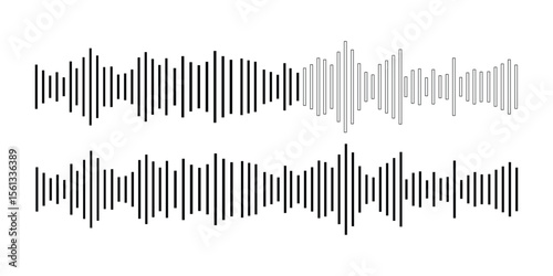 Sound wave collection for music. Audio Waves Logo Vector. audio signal icon. sound waves symbol. music pulse sign. Record interface icons.