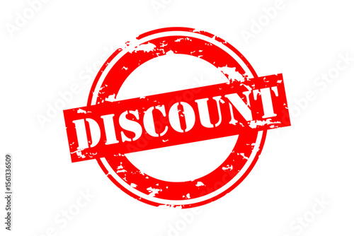 DISCOUNT - Red Rubber Stamp With text DISCOUNT 
