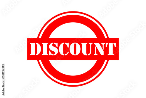 DISCOUNT - Red Rubber Stamp With text DISCOUNT 
