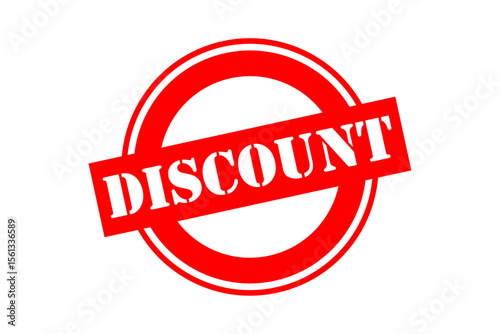 DISCOUNT - Red Rubber Stamp With text DISCOUNT 
