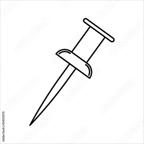 Safety pin icons set in solid black flat style. Social media safety pin icons, Instagram. Pin, pinned, pasted and noted symbols. Flat, outline, thumbtack, paperclip vector icons.