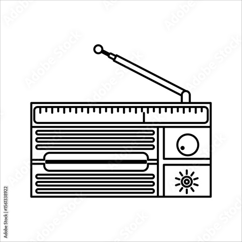 radio icon vector design template with black and white background.