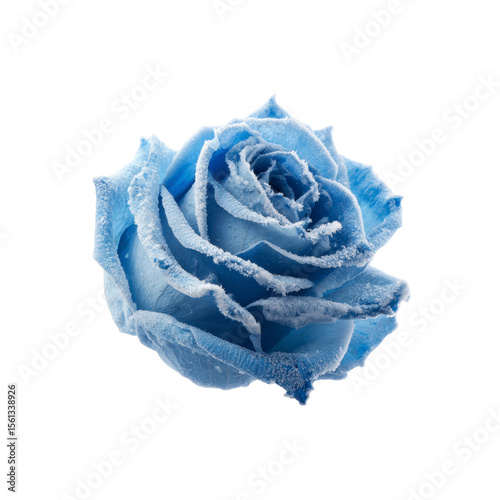 Frozen Blue Rose A Stunning Close-Up of a Frosted Flower