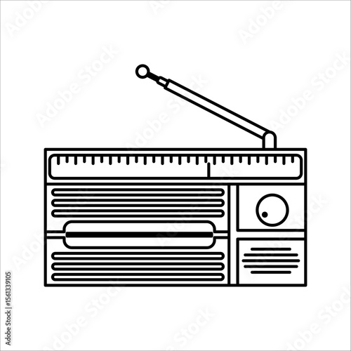 vintage radio vector and illustration. communication icon for apps, websites and so on.