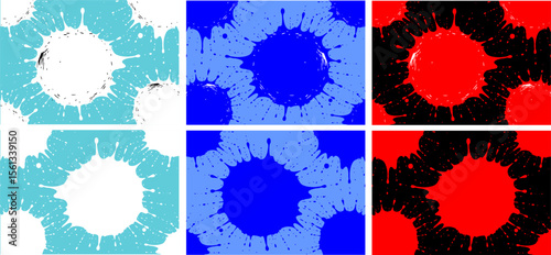 Set of paint splash background, various coloured spots background, different types of painted coloured splash background ,ink splash background 