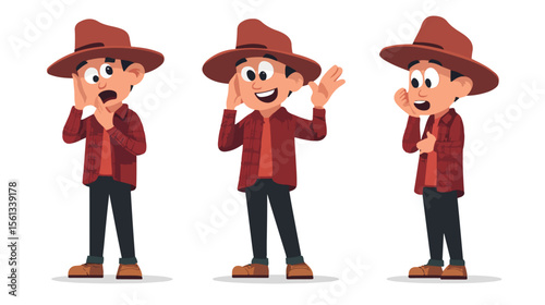 Canada Eavesdropping Vector Cartoon Character