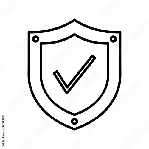 shield icon with check mark Icon set. Editable vector icons. Perfect for web and app interfaces, presentations, infographics.