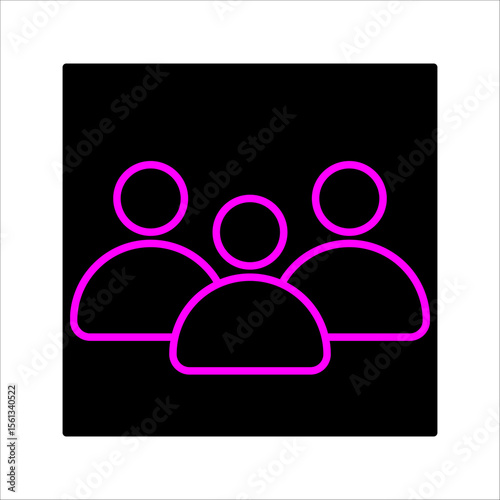 Group of people, team icon. Three people icon, or users. Icons for group activities and teamwork. EPS 10. Vector illustration
