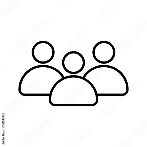 Group of people, team icon. Three people icon, or users. Icons for group activities and teamwork. EPS 10. Vector illustration
