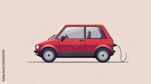 Electric Vehicle Charging Station Flat Vector Illustration